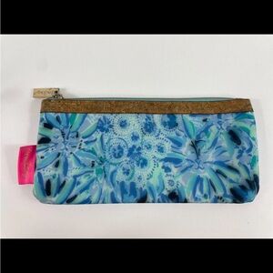 Lilly Pulitzer Iris Blue High Maintenance Pencil Pouch Cosmetic Brush Makeup Bag